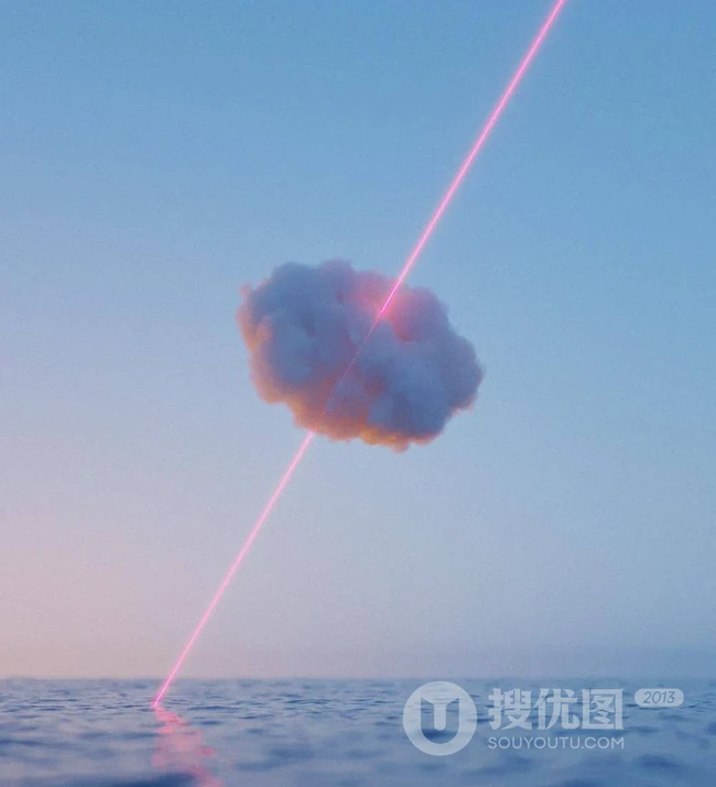 电光下的七色云彩，很有创意