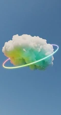 电光下的七色云彩，很有创意