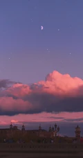 夕阳和夜晚下的天空高清手机背景