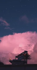 夕阳和夜晚下的天空高清手机背景