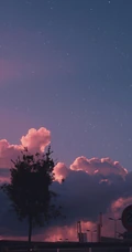 夕阳和夜晚下的天空高清手机背景