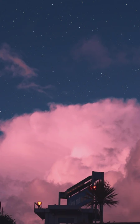 夕阳和夜晚下的天空高清手机背景