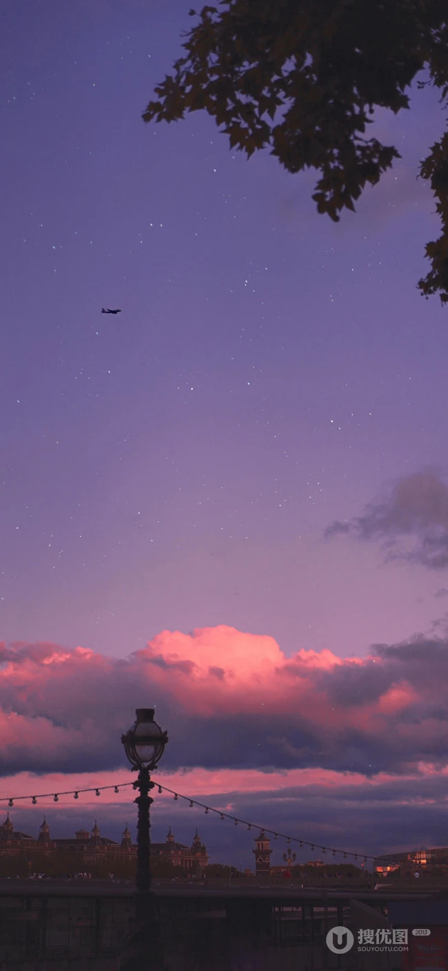 夕阳和夜晚下的天空高清手机背景