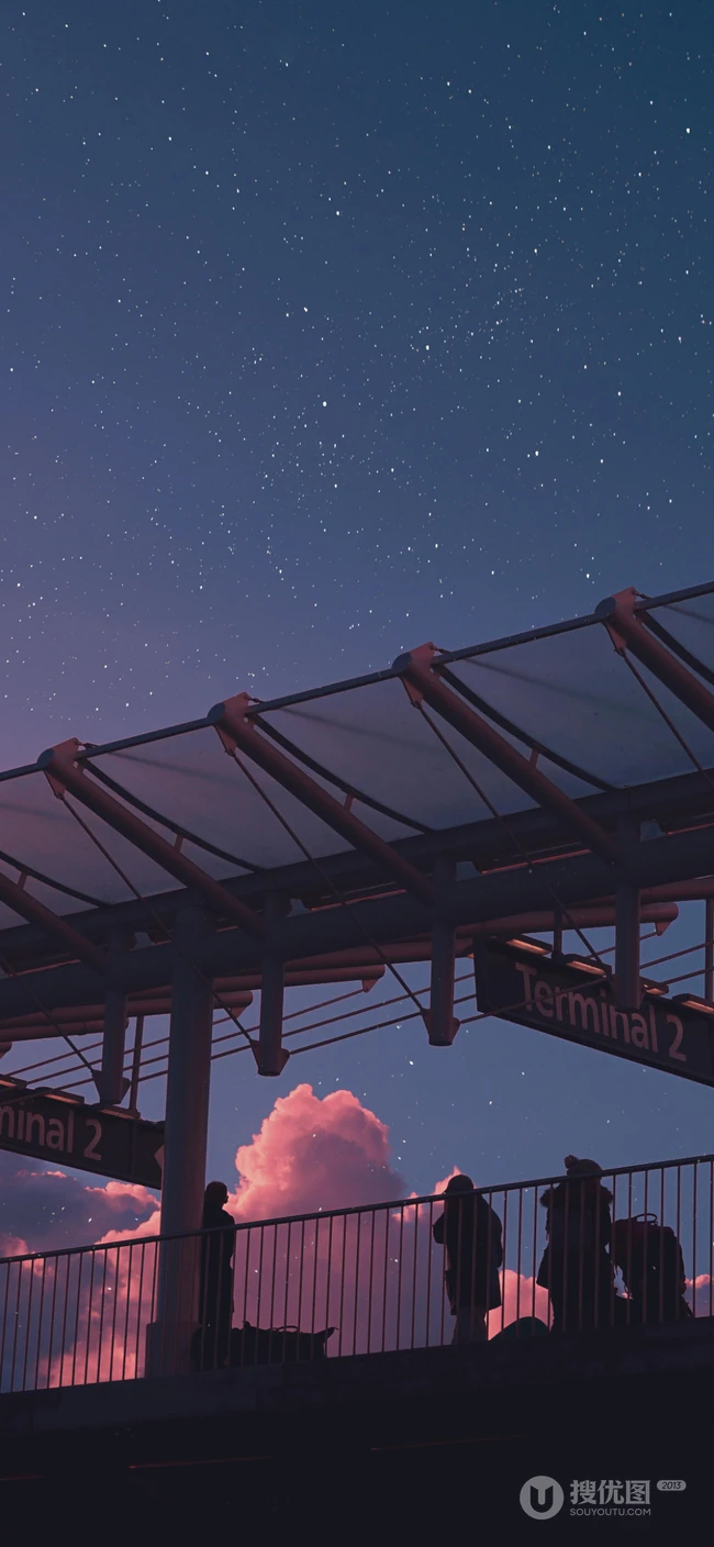 夕阳和夜晚下的天空高清手机背景