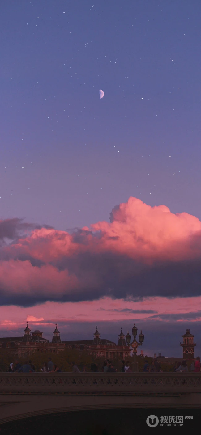 夕阳和夜晚下的天空高清手机背景