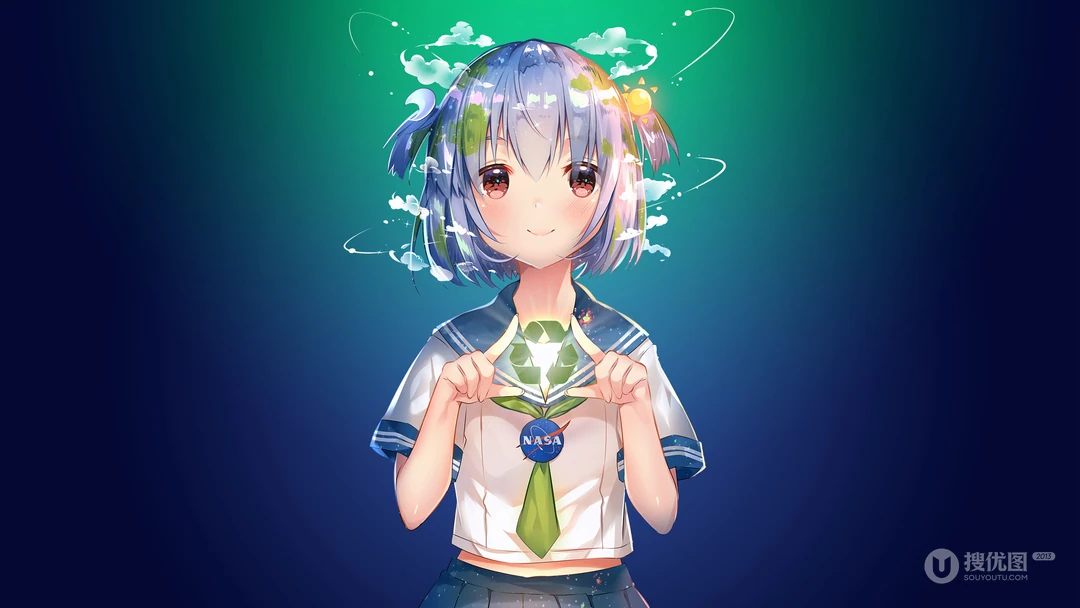 动漫美少女，高清二次元动漫少女唯美简约桌面壁纸