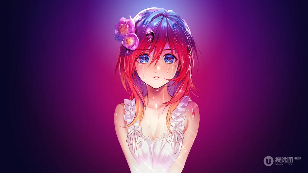 动漫美少女，高清二次元动漫少女唯美简约桌面壁纸