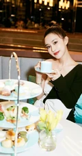 孟子义黑色露侧肩连衣裙高清气质唯美写真