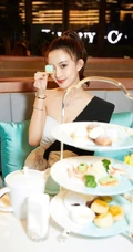 孟子义黑色露侧肩连衣裙高清气质唯美写真