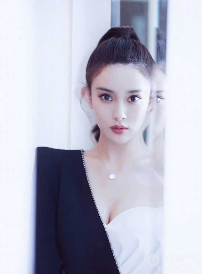 孟子义黑色露侧肩连衣裙高清气质唯美写真