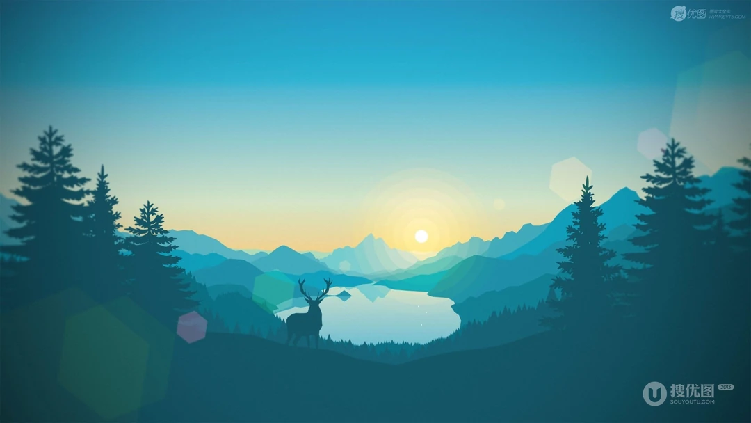 唯美清新插画风格风景壁纸图片，必须收藏