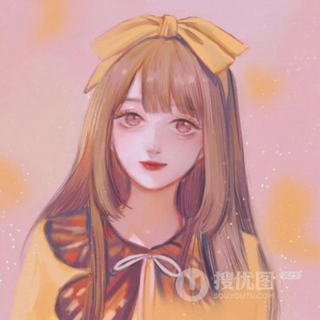 可爱萌萌的手绘女生粉色的头像图片