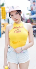 爱喝小茗同学的气质热裤女生小狐狸sica街拍写真图片