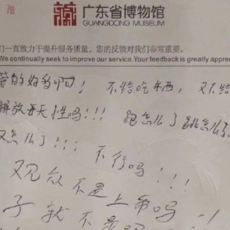 广东省博物馆，某个年轻母亲写的服务评价，大家感受下