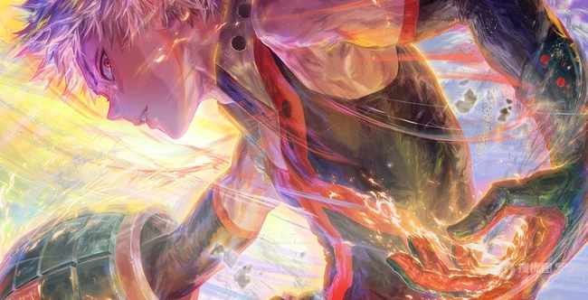 帅气的动漫人物&ldquo;爆豪胜己&rdquo;个人炫酷插画图片