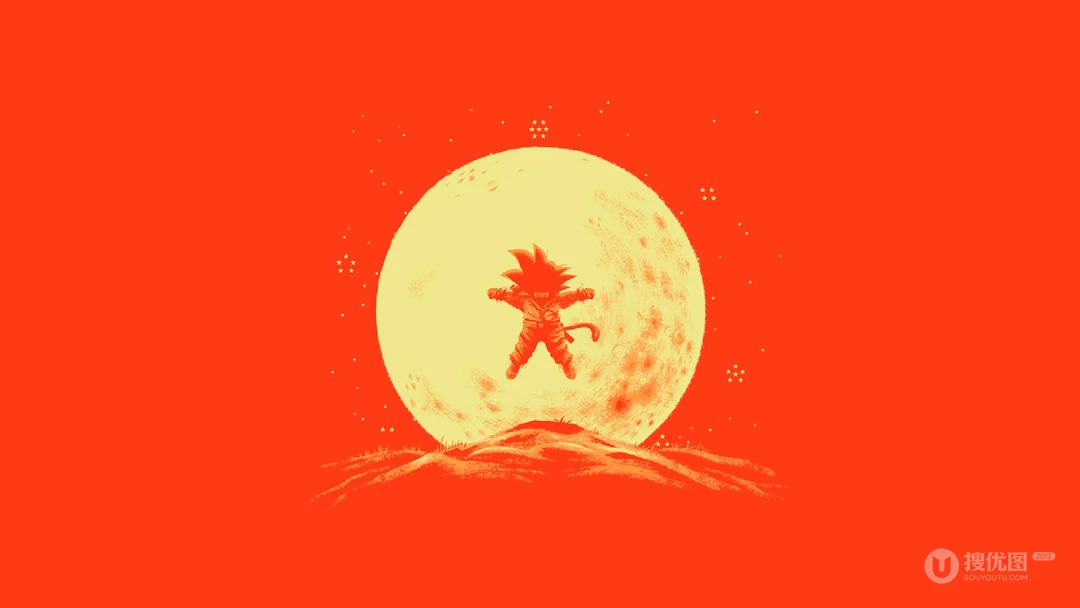《龙珠》主角人物孙悟空纯色背景的壁纸图片