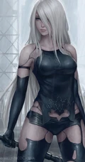 蒙眼拿武士刀的纪元女战士插画图片-主题机械纪元