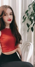 中亚女生Karimova Elina气质韩式打扮自拍，生活照片图集
