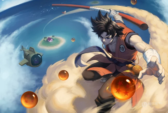 各类有创意的龙珠角色孙悟空的图片