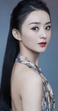 赵丽颖气质V领露背装连衣长裙出席活动写真图片