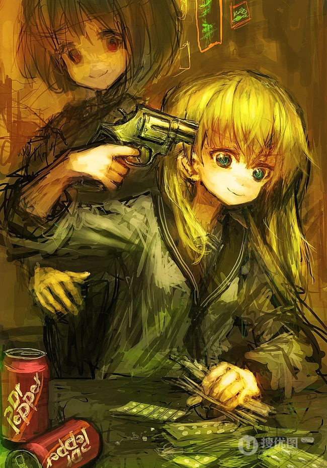 凌乱的线条无需却又有序的画风，来自LM7的独特画风漫画图片