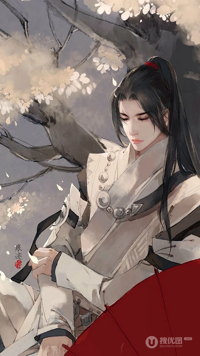 唯美古风汉服美男子，属于男性的妩媚 第7张