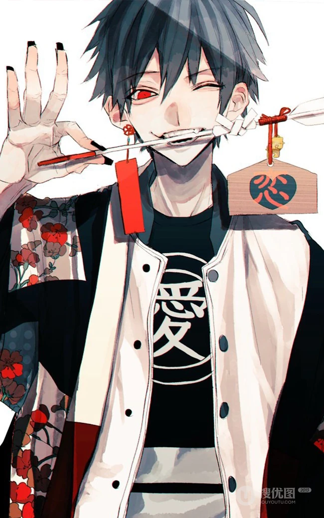 动漫不良少年，嘻哈风格动漫少年手机壁纸