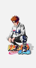 灰色背景，冬季潮男风《火影忍者》人物手机壁纸