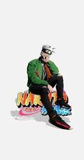 灰色背景，冬季潮男风《火影忍者》人物手机壁纸
