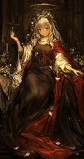 和风长发动漫女生，类似油画绘制的动漫女生图片
