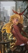 和风长发动漫女生，类似油画绘制的动漫女生图片