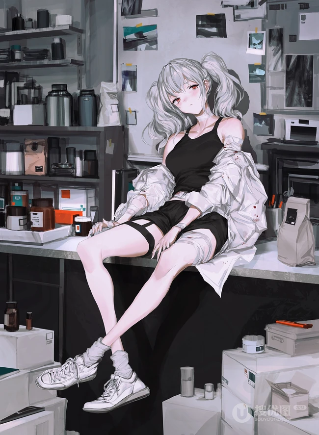 街道，办公室，餐厅，卧房等场景下的动漫女生漫画