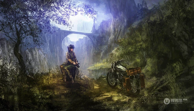 唯美的森林，公路，P站热门画师LM7笔下的场景漫画