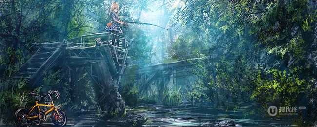 唯美的森林，公路，P站热门画师LM7笔下的场景漫画