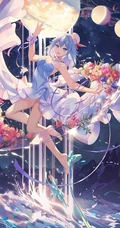 梦幻长发，性感大胸类动漫画风的女生手机壁纸