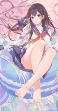 梦幻长发，性感大胸类动漫画风的女生手机壁纸