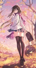 梦幻长发，性感大胸类动漫画风的女生手机壁纸
