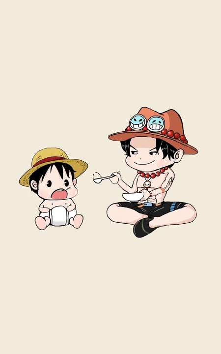 可爱的画风，日本漫画里的人物喂你吃饭系列手机壁纸
