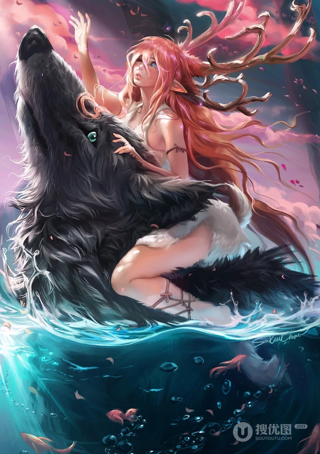 加拿大女画师Sakimichan笔下的奇幻神话人物场景图片