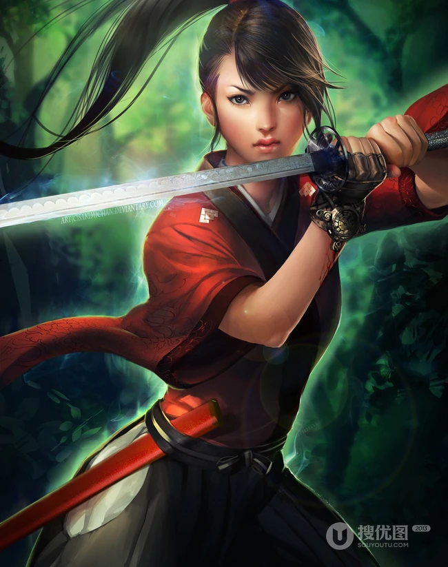 当小红帽变成佩剑骑士画师Sakimichan颠覆传统的奇幻漫画作品