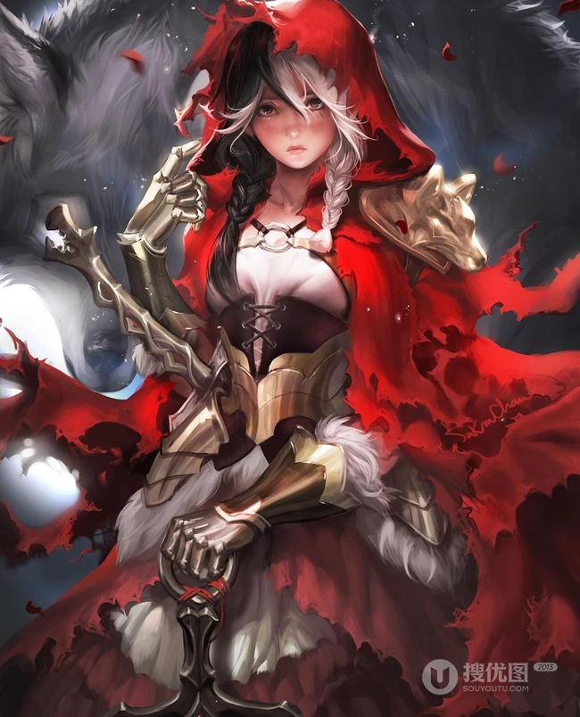 当小红帽变成佩剑骑士画师Sakimichan颠覆传统的奇幻漫画作品