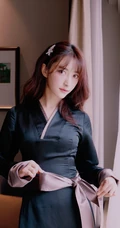 曲尼次仁紧身黑色连衣裙气质写真美图