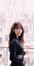 曲尼次仁紧身黑色连衣裙气质写真美图