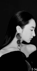 曲尼次仁气质黑色礼裙礼服黑白写真美图
