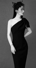 赵丽颖气质黑色长裙礼服优雅复古写真图片