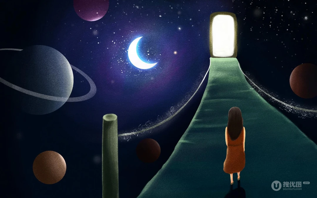 二次元，唯美梦幻的，插画，创意等好看的桌面壁纸图片