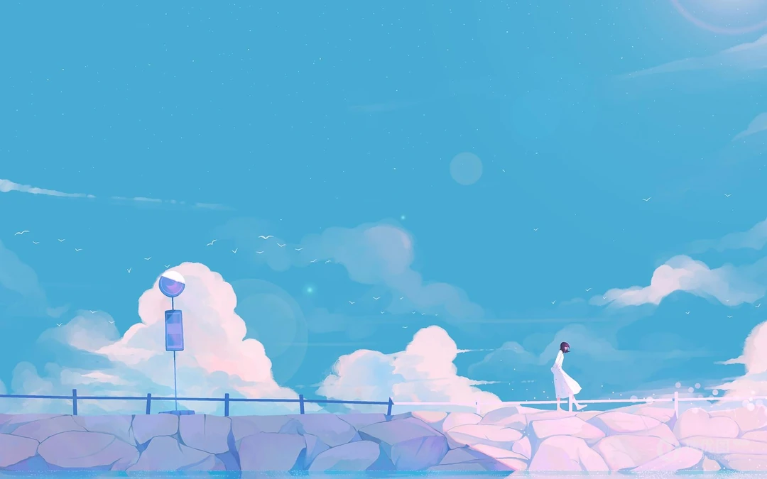 二次元，唯美梦幻的，插画，创意等好看的桌面壁纸图片