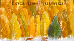 金黄的色彩，唯美高清插画系列，19年11月日历壁纸图片
