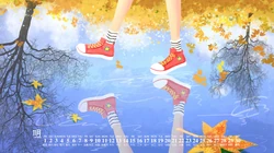 金黄的色彩，唯美高清插画系列，19年11月日历壁纸图片