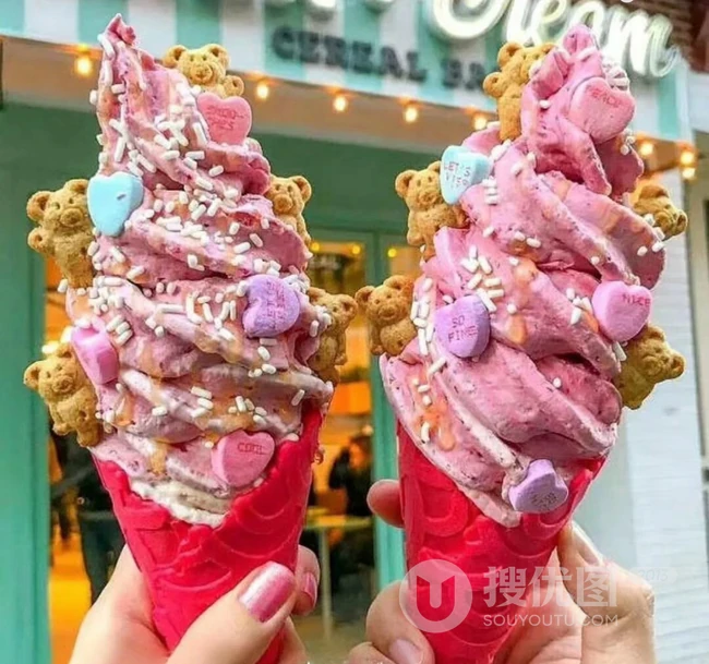 色彩缤纷的巧克力冰激凌图片，女生钟爱的甜食！ 第1张